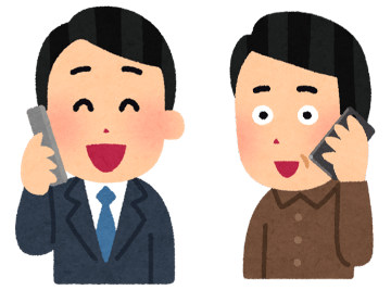 電話で報告する人